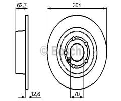 Bosch 0986478497 tarcza hamulc. landrover discovery  99-04 tył, land rover range rover ii (lp)