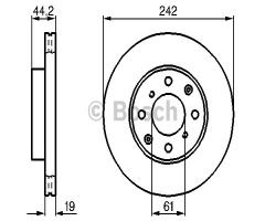 Bosch 0986478503 tarcza hamulc. honda civic  88-91, honda civic iv sedan (ed)