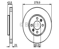 Bosch 0986478505 tarcza hamulc. saab 9000  87-98, saab 9000 hatchback