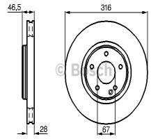 Bosch 0986478625 tarcza hamulc. mercedes w210 e-klasa  96-02 przód, mercedes-benz klasa c (w202)