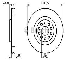 Bosch 0986478963 tarcza hamulc. lancia thesis  02-09, lancia thesis (841ax)