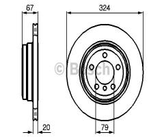 Bosch 0986479004 tarcza hamulc. bmw 7 e65/e66  01-08 tył wen., bmw 7 (e65, e66, e67)