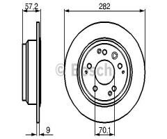 Bosch 0986479017 tarcza hamulc. honda legend  91-98 tył, honda legend ii (ka7)