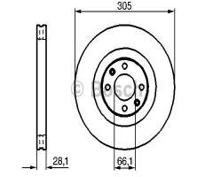 Bosch 0986479024 tarcza hamulc. peugeot 406 coupe  97-04, peugeot 406 coupe (8c)