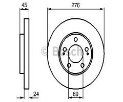 Bosch 0986479035 tarcza hamulc. mitsubishi space wagon  98-05, mitsubishi space wagon (n9_w, n8_w)