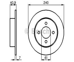 Bosch 0986479104 tarcza hamulc. nissan micra k11  92-03 tył, nissan micra ii (k11)