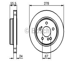 Bosch 0986479133 tarcza hamulc. mercedes w124  93-95 tył 420e, mercedes-benz klasa e (w124)