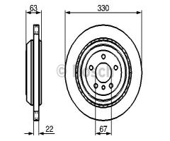 Bosch 0986479285 tarcza hamulc. mercedes x164 gl-klasa  06- tył, mercedes-benz klasa r (w251, v251)