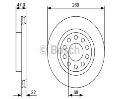 Bosch 0986479366 tarcza hamulc. audi allroad  02-05 tył, audi a6 avant (4b5, c5)