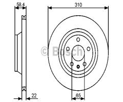 Bosch 0986479466 tarcza hamulc. audi tt  quattro  06- tył, audi tt (8j3)