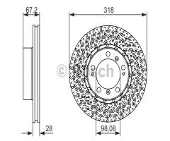 Bosch 0986479549 tarcza hamulc. porsche boxster  99-11 lp, porsche boxster (987)