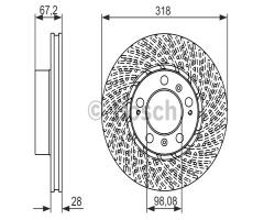 Bosch 0986479550 tarcza hamulc. porsche boxster  99-11 pp, porsche boxster (987)