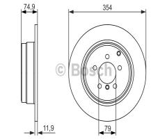 Bosch 0986479612 tarcza hamulc., land rover range rover iii (lm)