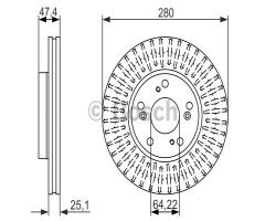 Bosch 0986479625 tarcza hamulc., honda civic ix (fk)