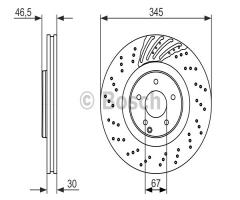 Bosch 0986479651 tarcza hamulc., mercedes-benz klasa c (w203)