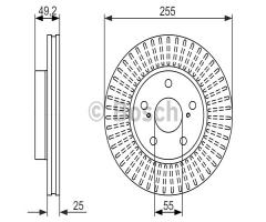 Bosch 0986479663 tarcza hamulc. toyota prius  09-12, lexus ct (zwa1_), toyota prius (zvw3_)