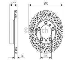 Bosch 0986479674 tarcza hamulc., porsche boxster (987)