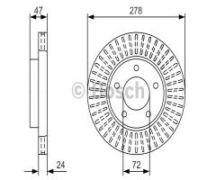 Bosch 0986479a52 tarcza hamulc. ford maverick  01-07 przód, ford maverick