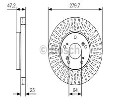 Bosch 0986479b01 tarcza hamulc. honda civic ix  12- przód, honda civic ix (fk)