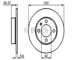 Bosch 0986479c67 tarcza hamulc. seat ibiza  99-02 tył, seat arosa (6h), vw polo (6n1)