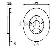 Bosch 0986479c68 tarcza hamulc. mazda 3  03-13  przód, mazda 5 (cw)