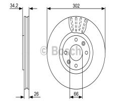 Bosch 0986479c72 tarcza hamulc. peugeot 308  07-, citroËn c4 ii (b7), peugeot 208