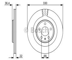 Bosch 0986479c86 tarcza hamulc. audi s4  09- tył