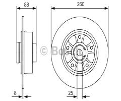 Bosch 0986479c87 tarcza hamulc.+łożysko(zest. 1 szt) renault tył