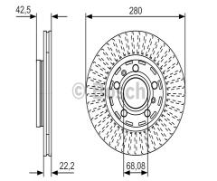 Bosch 0986479c89 tarcza hamulc. audi a8  03-09 tył, audi a8 (4e_)