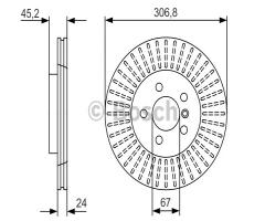 Bosch 0986479c93 tarcza hamulc. bmw 2 f45  14- przód, bmw 2 active tourer (f45)