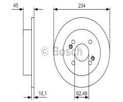 Bosch 0986479d02 tarcza hamulc. hyundai i10  13- tył, hyundai i10 (ia)