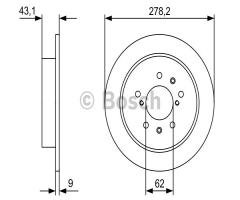 Bosch 0986479d34 tarcza hamulc. suzuki swift iii  06-  1,6 tył