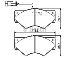 Bosch 0986494193 klocki hamulc. iveco daily 59.12 przód, iveco daily ii platforma / podwozie