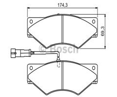 Bosch 0986494296 klocki hamulc. iveco daily 59.12  97- z czuj., iveco daily ii platforma / podwozie