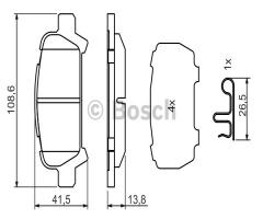 Bosch 0986494445 klocki hamulc. subaru forester  97-02 tył, subaru forester (sf)