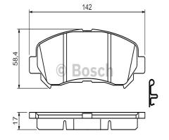 Bosch 0986494501 klocki hamulc. nissan x-trail  10-13 przó, nissan x-trail (t31)