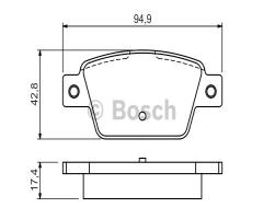 Bosch 0986494536 klocki hamulc. fiat bravo ii  07- tył, fiat bravo ii (198), lancia delta iii (844)