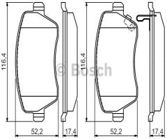 Bosch 0986494573 klocki hamulc. nissan micra  10-, nissan micra iv (k13)