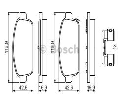 Bosch 0986494666 klocki hamulc. opel astra j  09- tył, chevrolet orlando (j309)