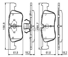 Bosch 0986494689 klocki hamulc. bmw 3 f30  12- przód, bmw 1 (f20)