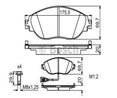 Bosch 0986494704 klocki hamulc. vw sharan  10- przód, audi a3 (8v1), seat alhambra (710)