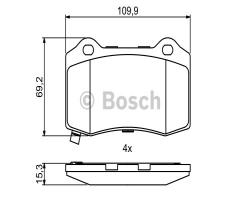 Bosch 0986494708 klocki hamulc. chrysler 300c  04-10 tył, chrysler 300 c (lx)