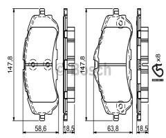 Bosch 0986494714 klocki hamulc. peugeot 308 ii  13- przód, peugeot 308 ii