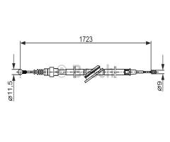 Bosch 1987477686 linka hamulca ręcznego vw golf iv  98-03 4motion, audi a3 (8l1)