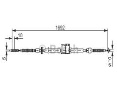 Bosch 1987477813 linka hamulca ręcznego audi a6 quattro  94-97 l, audi 100 (44, 44q, c3)