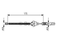 Bosch 1987477906 linka hamulca ręcznego ford focus  98-04 tył, ford focus (daw, dbw), mazda 2 (dy)