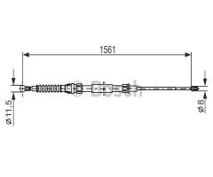 Bosch 1987477942 linka hamulca ręcznego, vw touran (1t1, 1t2)