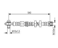 Bosch 1987481566 przewód hamulcowy giętki vw polo  09- przód, audi a1 (8x1, 8xf)