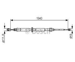 Bosch 1987482325 linka hamulca ręcznego, renault megane iii grandtour (kz0/1)