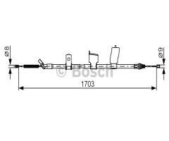 Bosch 1987482338 linka hamulca ręcznego, nissan qashqai / qashqai +2 (j10, jj10)